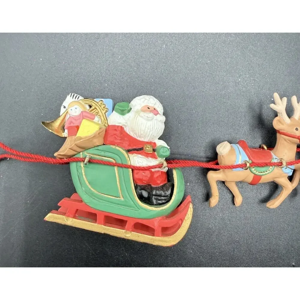 1986 Hallmark Keepsake Santa And His Reindeer Christmas Ornament No Box Lo16